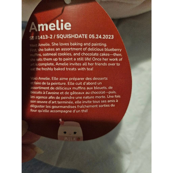 Squishmallow Plush Toy (Amelie Strawberry Milk) 8" inches NEW - Picture 3 of 10